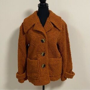 Free People Teddy Coat Women’s Size XS Tera Cotta So Soft Faux Shearling Teddy